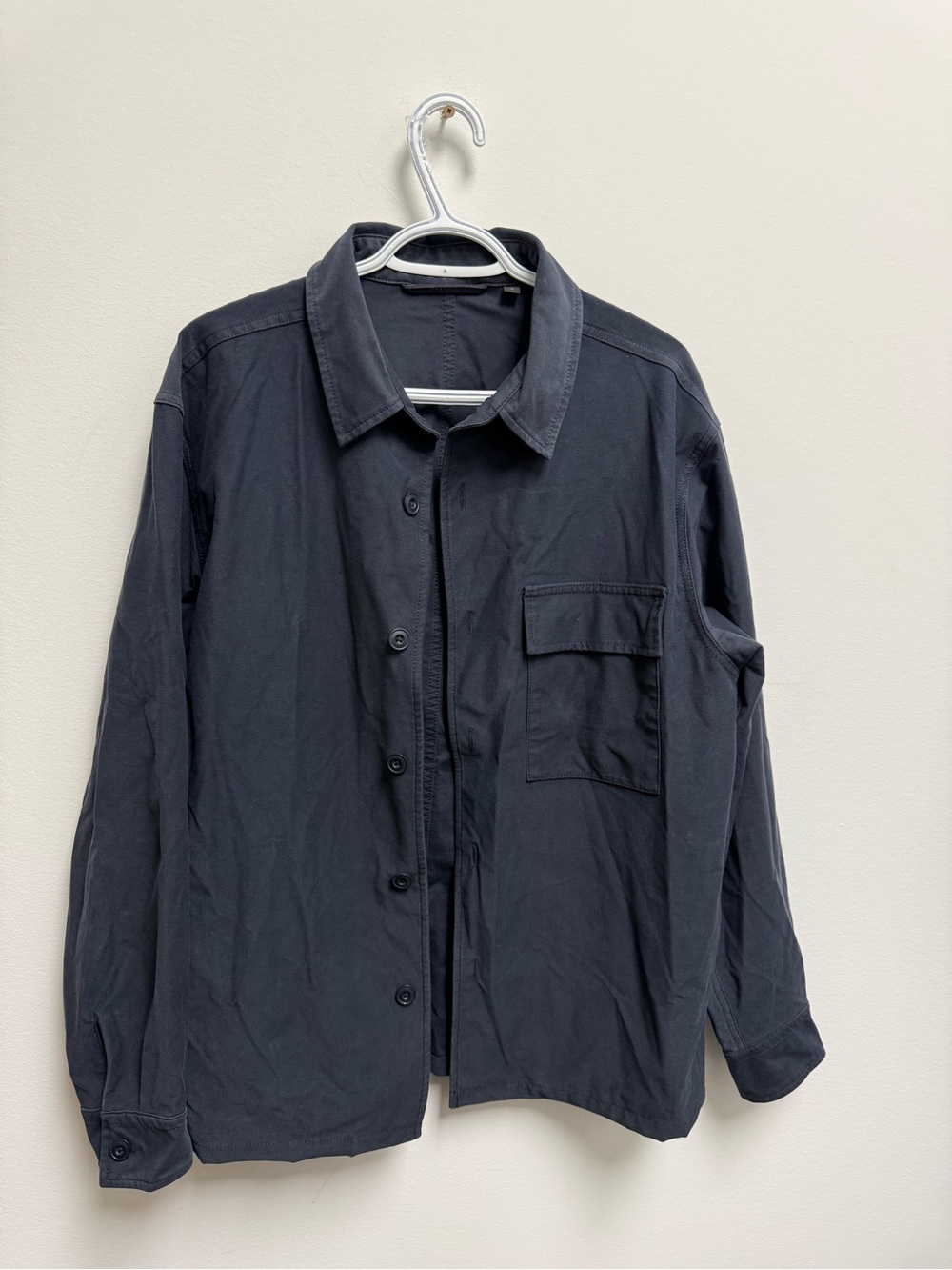 Men's Dark Navy Button-Up Overshirt